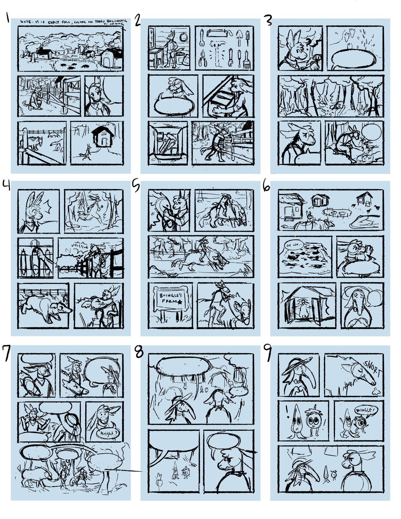 Original thumbnails for pages 1-9